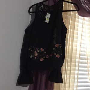 Black cold shoulder shirt